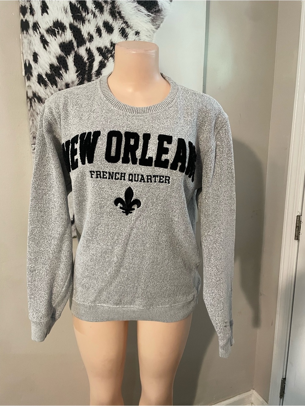New Orleans French Quarter Gray Crewneck Sweater super soft comfy pullover top